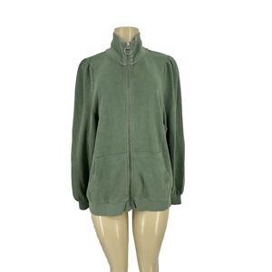 Madewell Green Zip-Up Sweatshirt